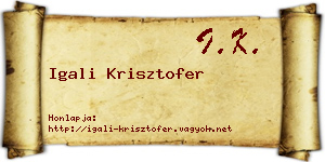 Igali Krisztofer névjegykártya