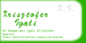 krisztofer igali business card